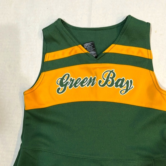 Green Bay Packers Girls Green & Gold Cheer Jumper Sleeveless Dress  SIZE M (5-6) - Picture 2 of 8